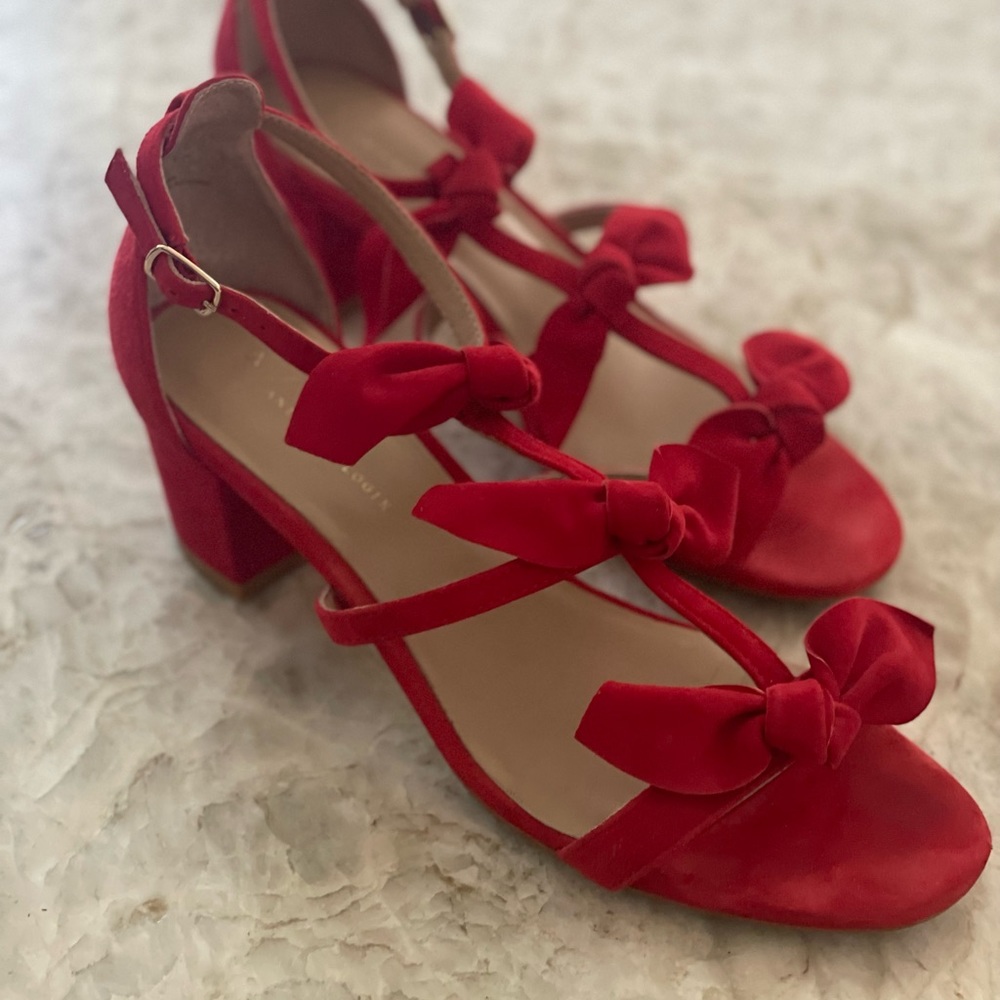 Red suede sandals